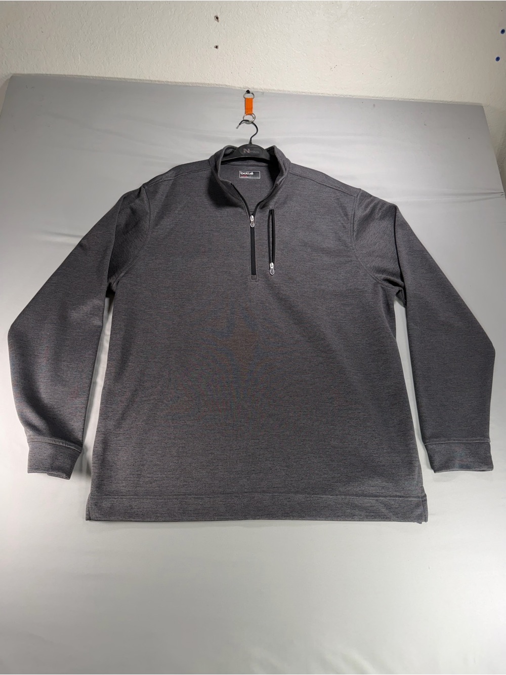 Bolle Mens Performance 1/4 Zip Pullover Jacket Size XL Charcoal Gray Mock Neck